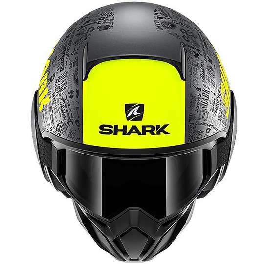 Shark Jet Motorcycle Helmet STREET-DRAK Tribute RM Black Yellow Matt