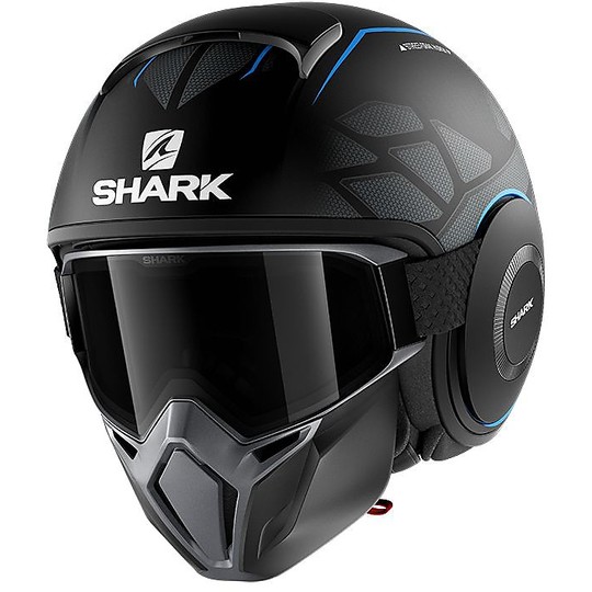 Shark Jet Motorradhelm STREET-DRAK HUROK Matt Schwarz Blau