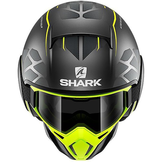 Shark Jet Motorradhelm STREET-DRAK HUROK Matt Schwarz Gelb