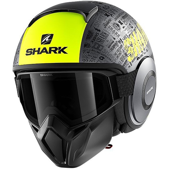 Shark Jet Motorradhelm STREET-DRAK Tribute RM Schwarz Gelb Matt