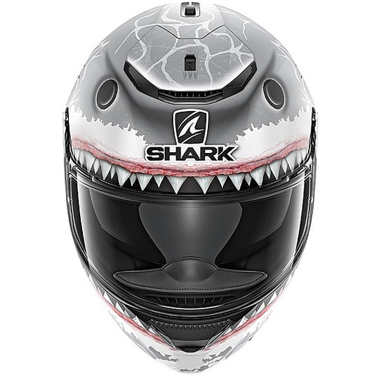 Shark Motorcycle Helmet SPARTAN LORENZO WHT Shark Silver Anthracite Matt