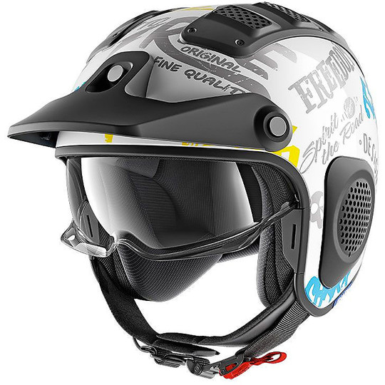 Shark Motorcycle Helmet X-DRAK FREESTYLE CUP White Blue Yellow