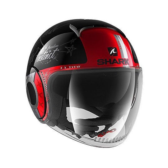 Shark NANO Tribute RM Doppelvisier Jet Motorradhelm Schwarz Weiß Rot
