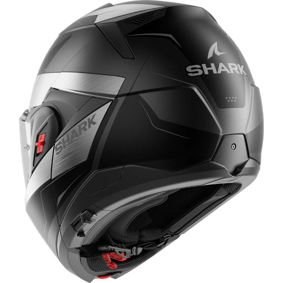 Shark OXO MEKARIUM Modular Motorcycle Helmet P/J Mat Anthracite Chrome Black