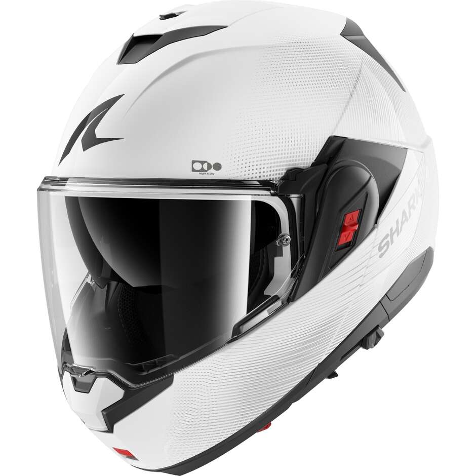 Shark OXO SP LYNE Modular-Motorradhelm P/J Weiß Silber