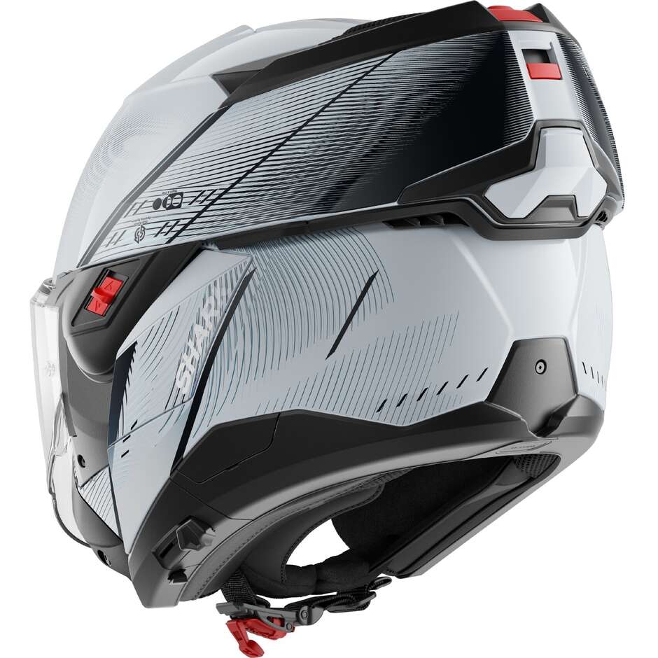 Casco Moto modulare P/J Shark OXO SPEED-TECH Silver Bianco Nero