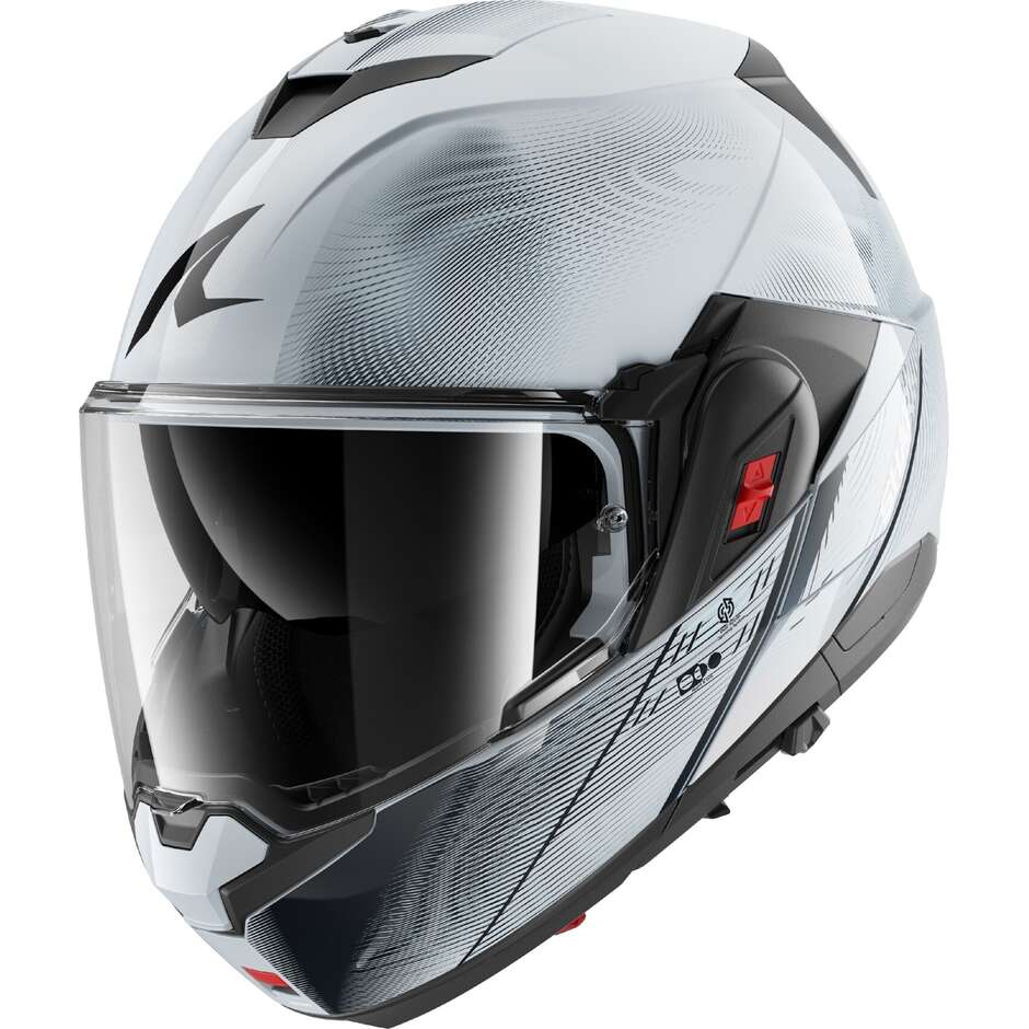 Casco Moto modulare P/J Shark OXO SPEED-TECH Silver Bianco Nero