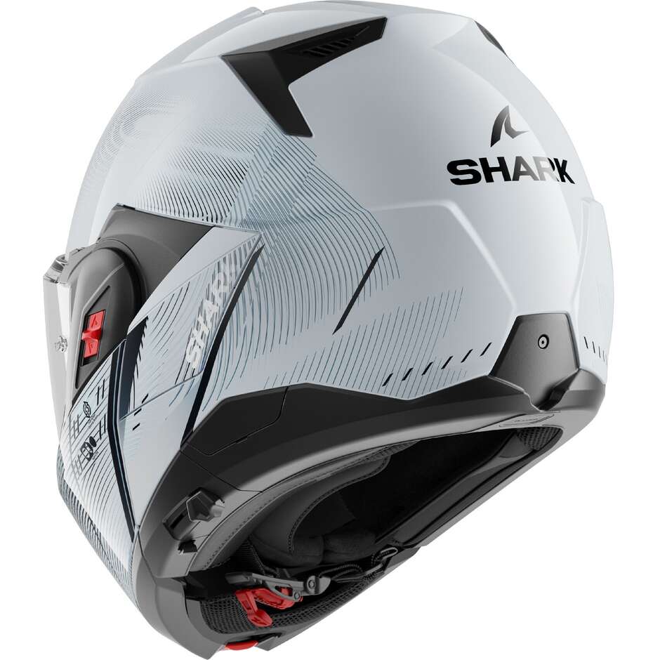Casco Moto modulare P/J Shark OXO SPEED-TECH Silver Bianco Nero