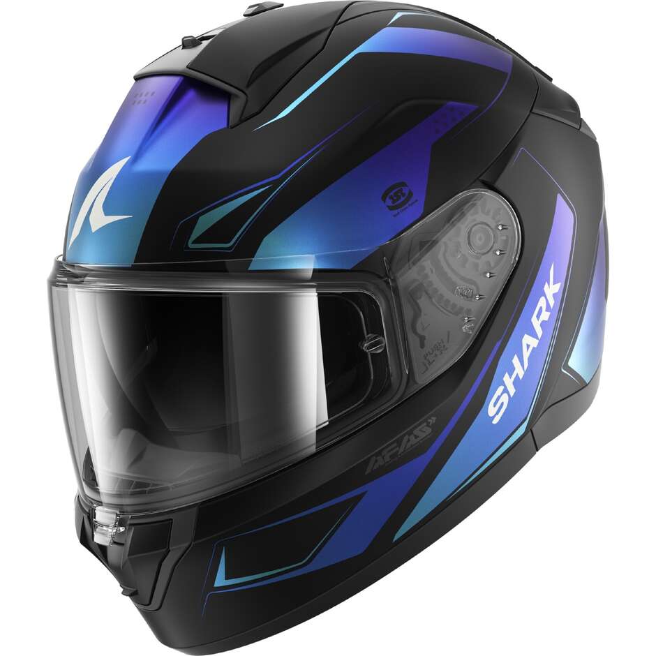 Shark RIDILL 2 MEKARIUM Mat Integralhelm für Motorräder, Schwarz/Blau