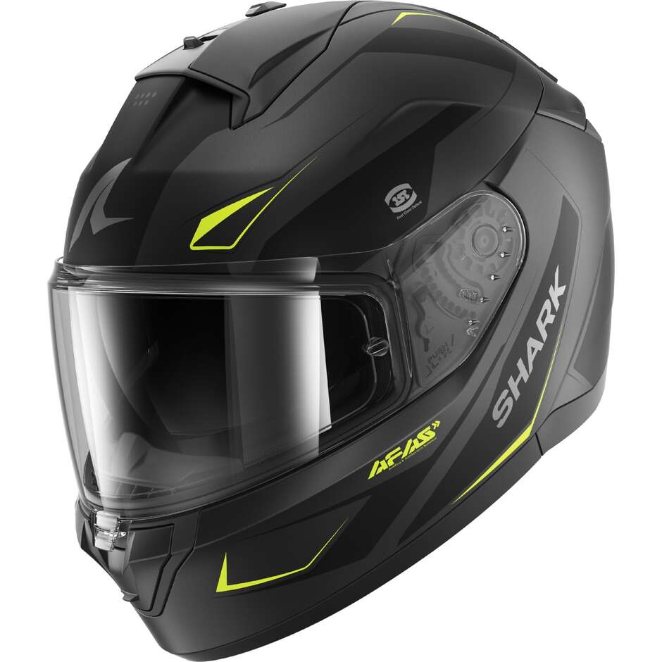 Shark RIDILL 2 MEKARIUM Matt Anthrazitgelber Integralhelm für Motorräder
