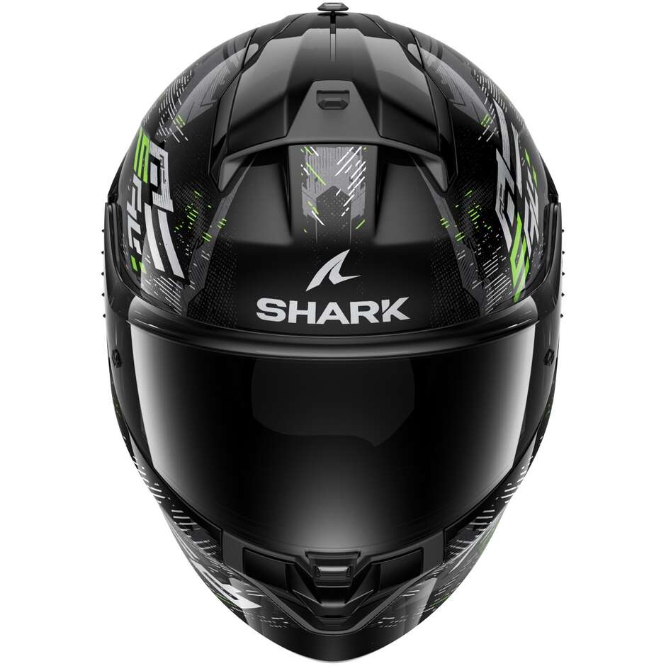 Shark RIDILL 2 MOLOKAI Full Face Motorcycle Helmet Black Silver Green