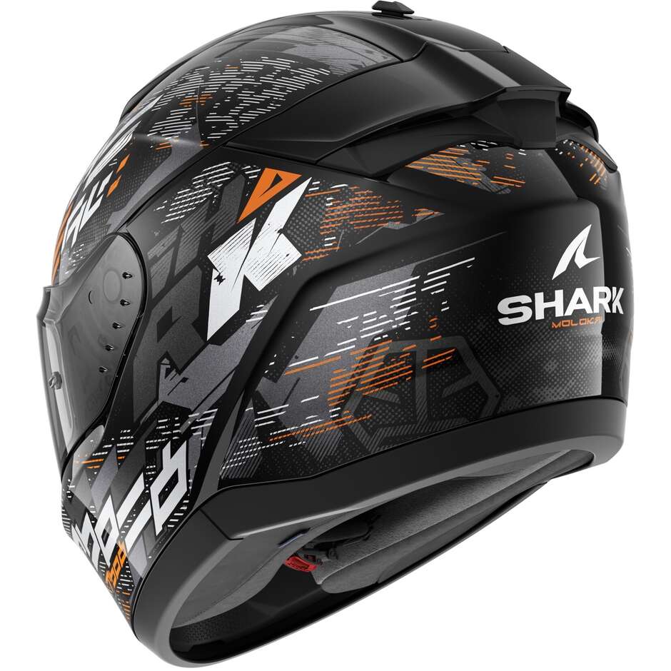 Shark RIDILL 2 MOLOKAI Full Face Motorcycle Helmet Black Silver Orange
