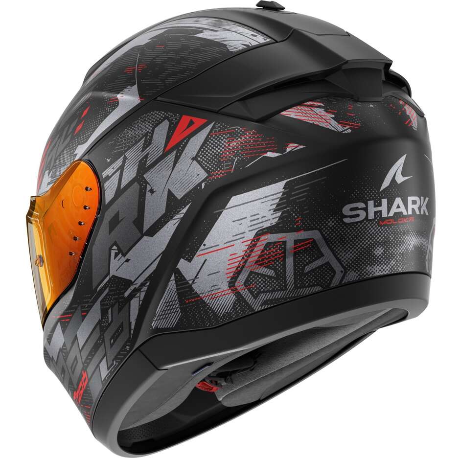 Shark RIDILL 2 MOLOKAI Full Face Motorcycle Helmet Mat Black Anthracite Red