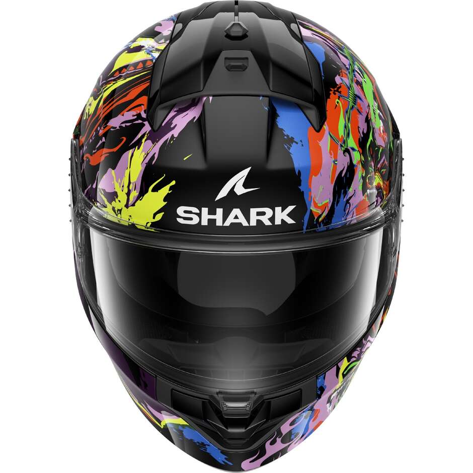 Shark RIDILL 2 RAGING BEAST Full Face Motorcycle Helmet Black Purple Yellow