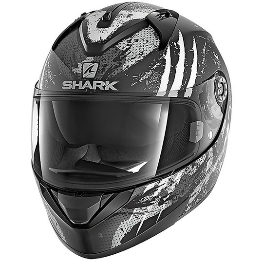 Shark RIDILL THREEZY Integral Motorcycle Helmet Black Matt White