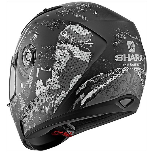 Shark RIDILL THREEZY Integral Motorcycle Helmet Black Matt White