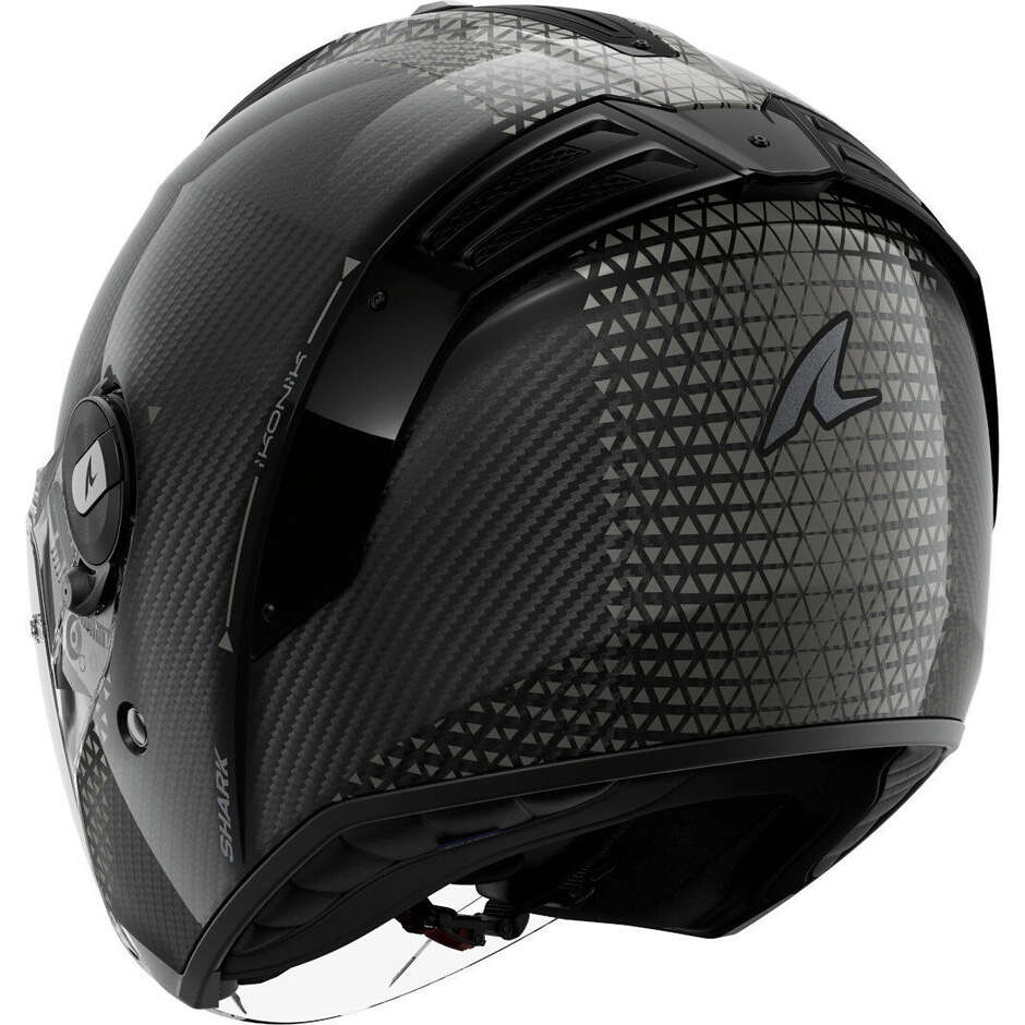 Shark RS JET CARBON IKONIK Carbon Black Chrome Motorcycle Helmet