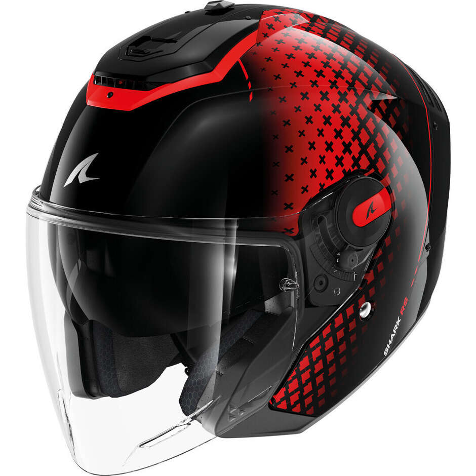 Shark RS JET STRIDE Jet-Motorradhelm Schwarz Rot Anthrazit