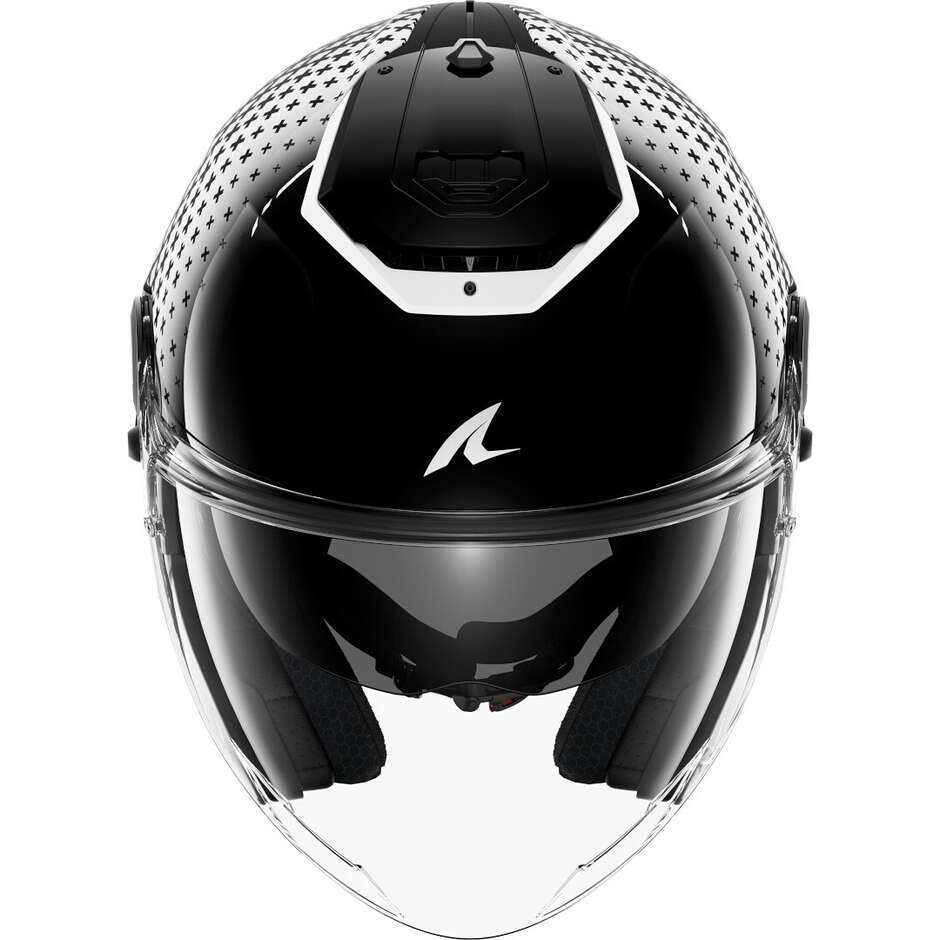 Shark RS JET STRIDE Jet-Motorradhelm Schwarz Weiß Schwarz
