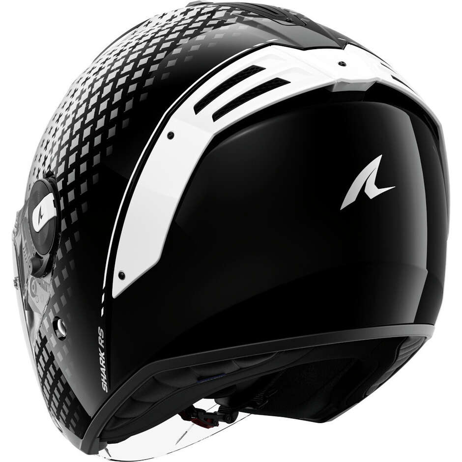Shark RS JET STRIDE Jet-Motorradhelm Schwarz Weiß Schwarz