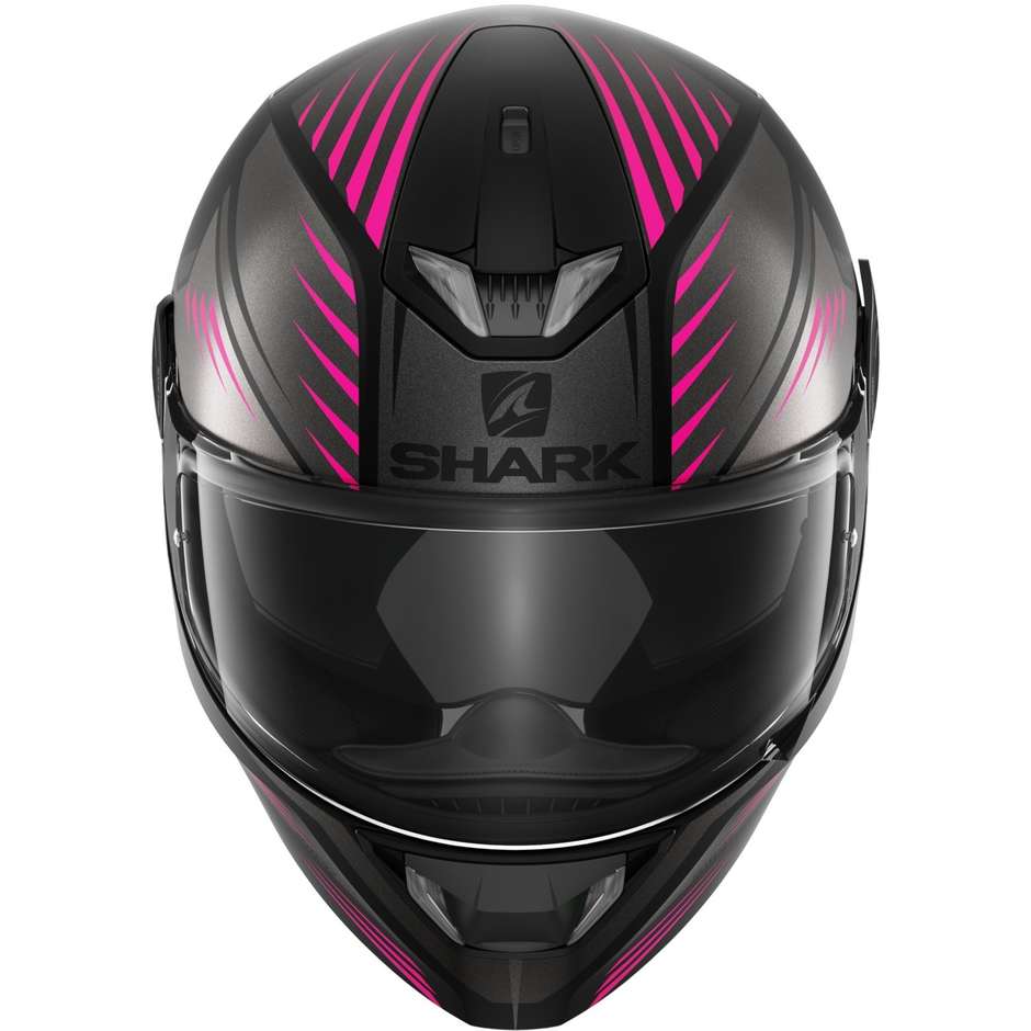 Shark SKWAL 2 HALLDER Integral Motorcycle Helmet Black Anthracite Pink