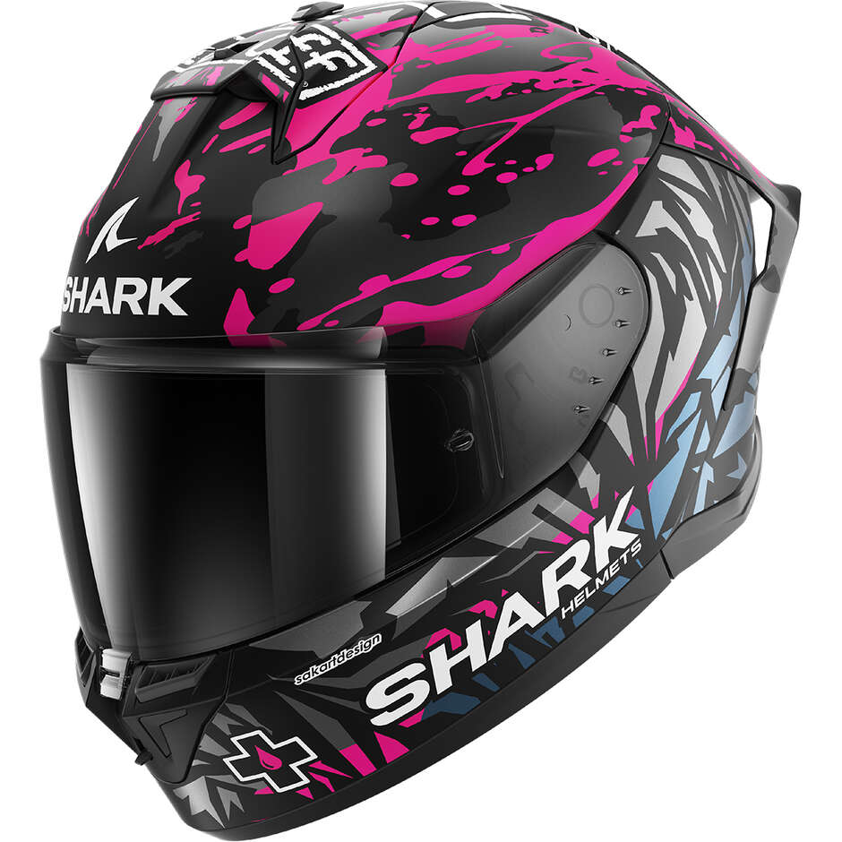 Shark SKWAL CUP REPLICA REDDING Integralhelm für Motorräder, matt schwarz, lila, blau