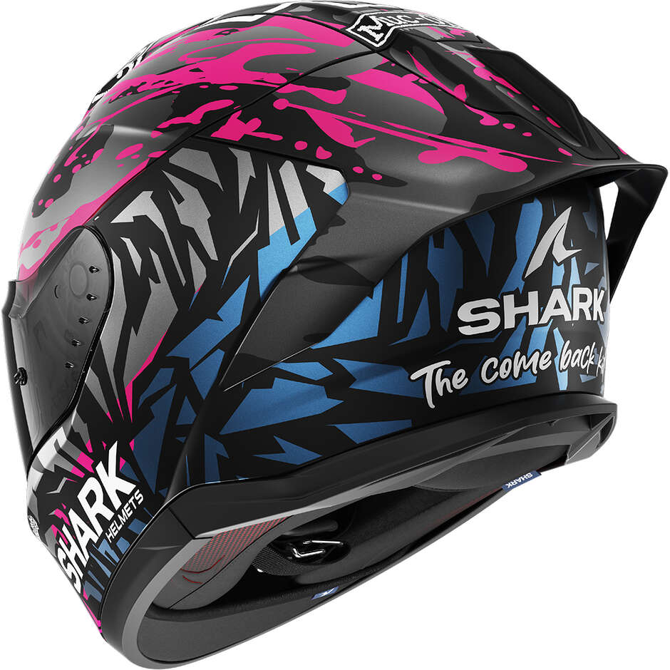 Shark SKWAL CUP REPLICA REDDING Integralhelm für Motorräder, matt schwarz, lila, blau
