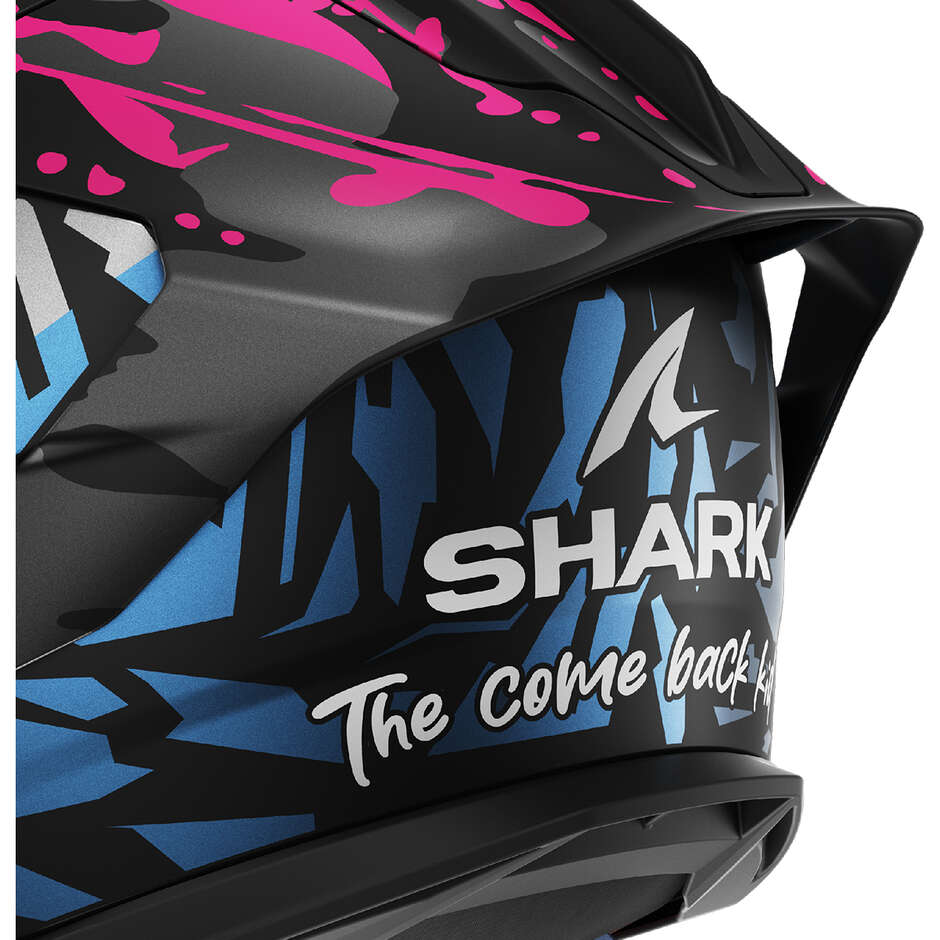Shark SKWAL CUP REPLICA REDDING Integralhelm für Motorräder, matt schwarz, lila, blau
