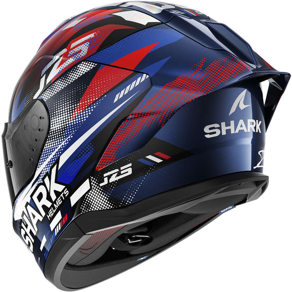 Shark SKWAL CUP REPLICA ZARCO GP DE FRANCE Full Face Motorcycle Helmet Blue Chrome Red