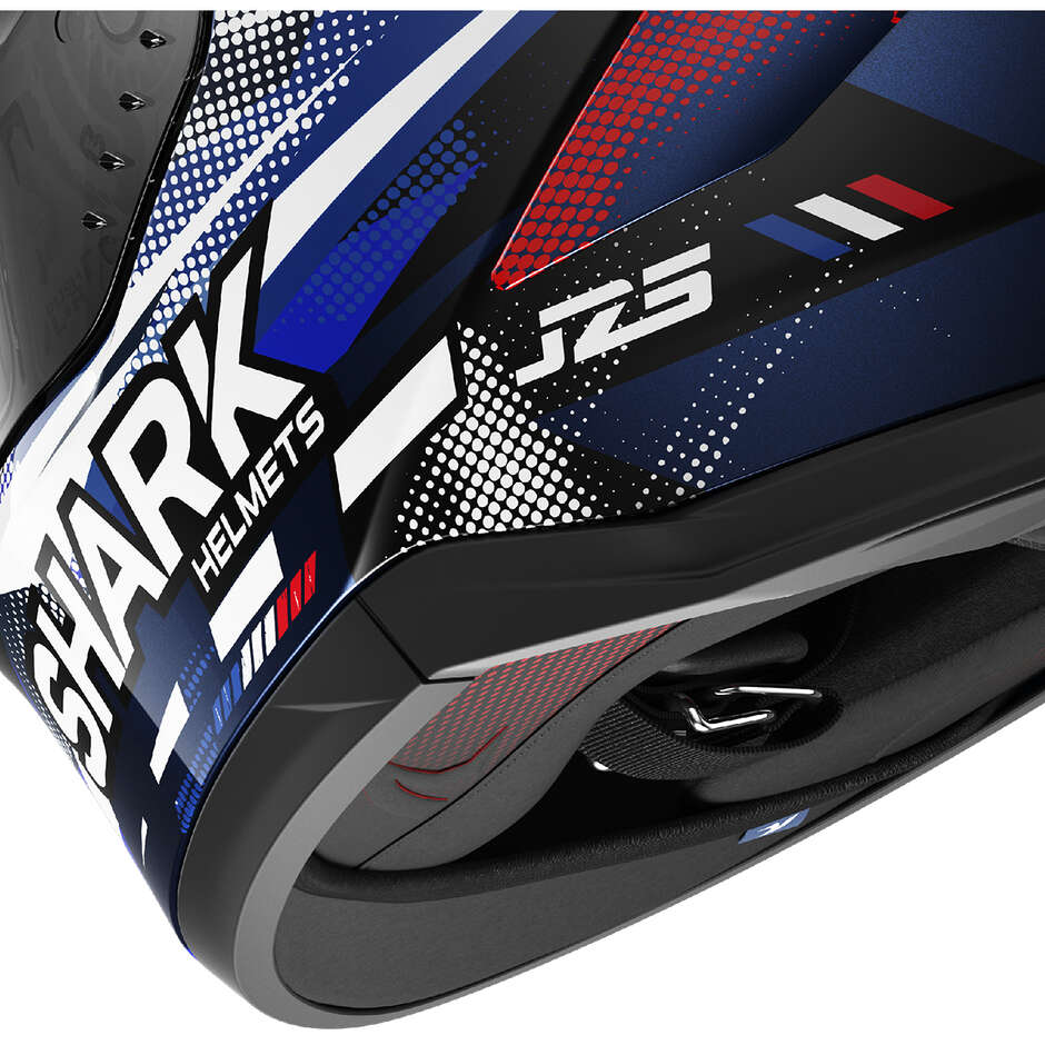 Shark SKWAL CUP REPLICA ZARCO GP DE FRANCE Integralhelm für Motorräder, Blau, Chrom, Rot