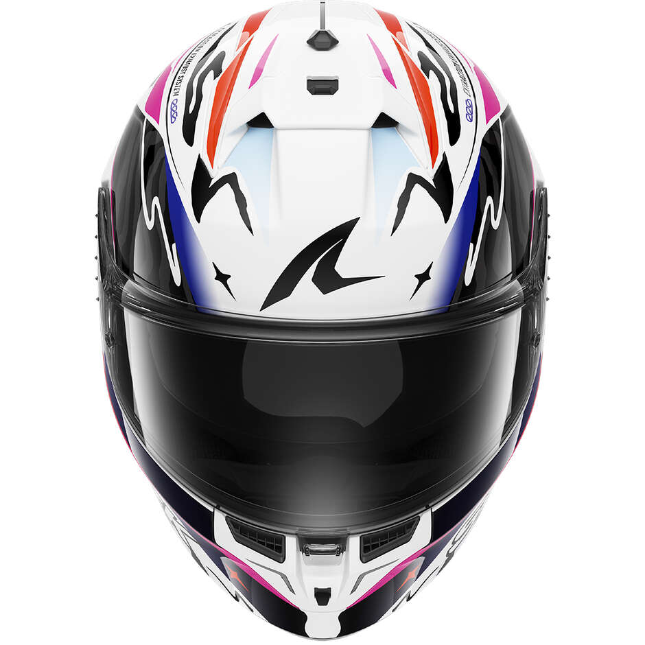 Shark SKWAL CUP SPEED-FANCY Integralhelm für Motorräder, Weiß, Schwarz, Orange