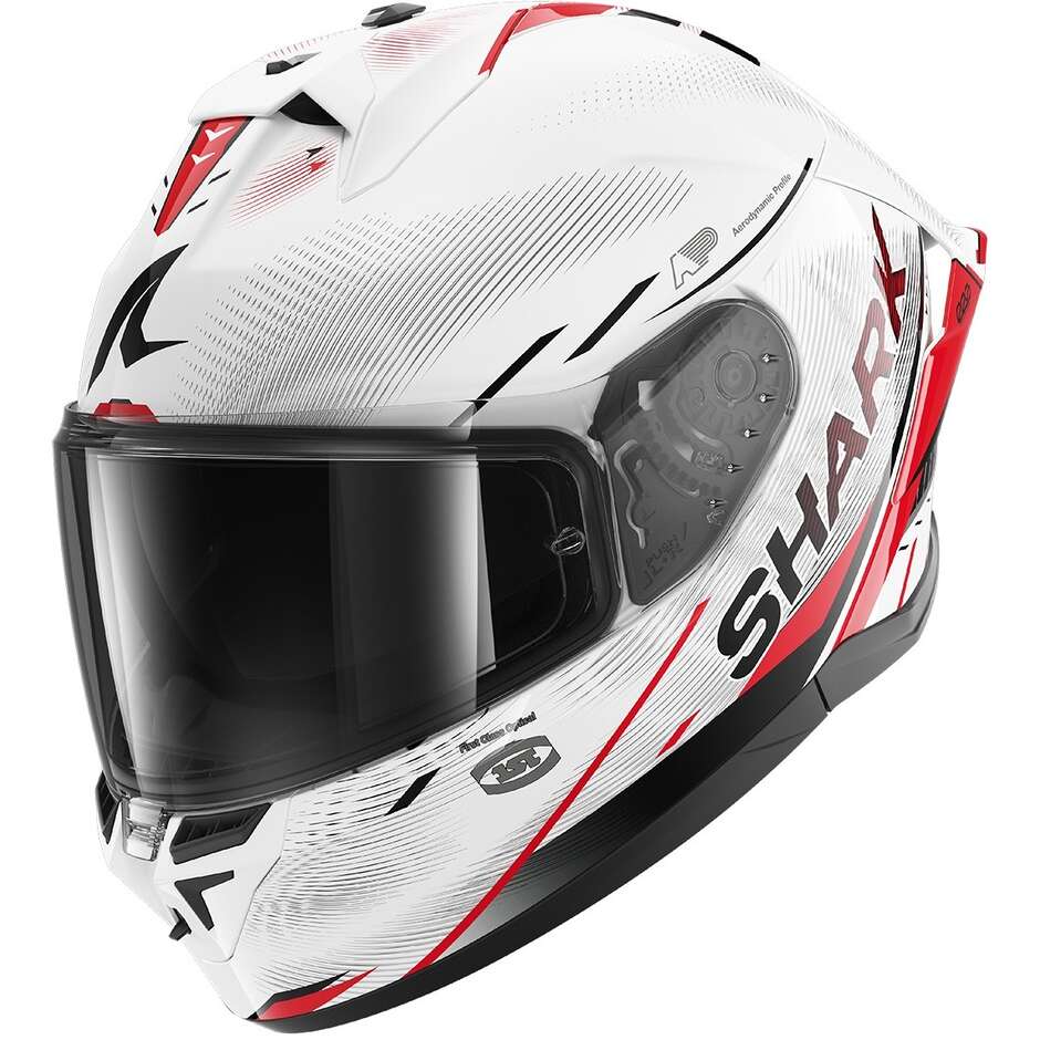 Shark SKWAL CUP SPEED-TECH Integralhelm für Motorräder, Weiß, Rot, Schwarz