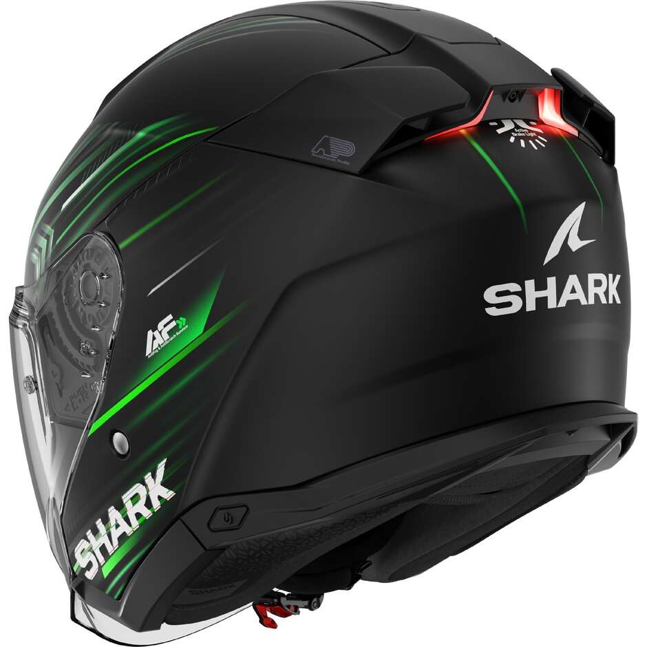 Shark SKWAL i3 JET LIGHT-BLUR Jet Motorcycle Helmet Black Green White
