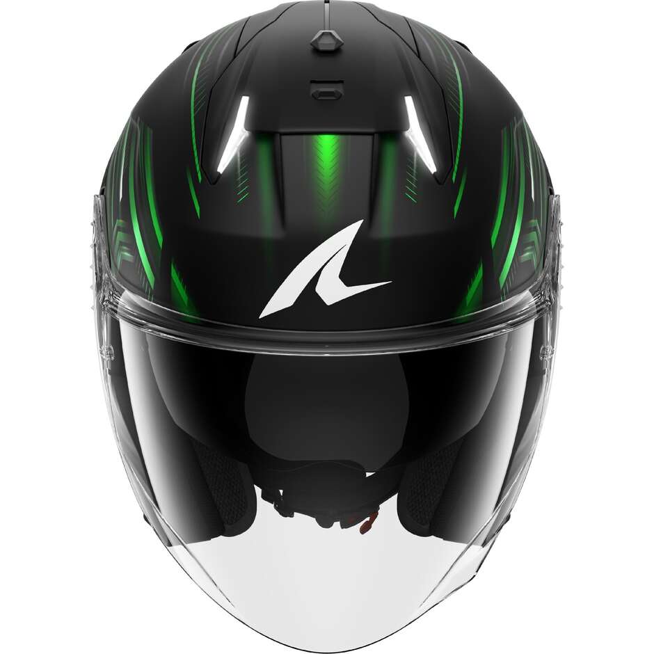 Shark SKWAL i3 JET LIGHT-BLUR Jet Motorradhelm Schwarz Grün Weiß