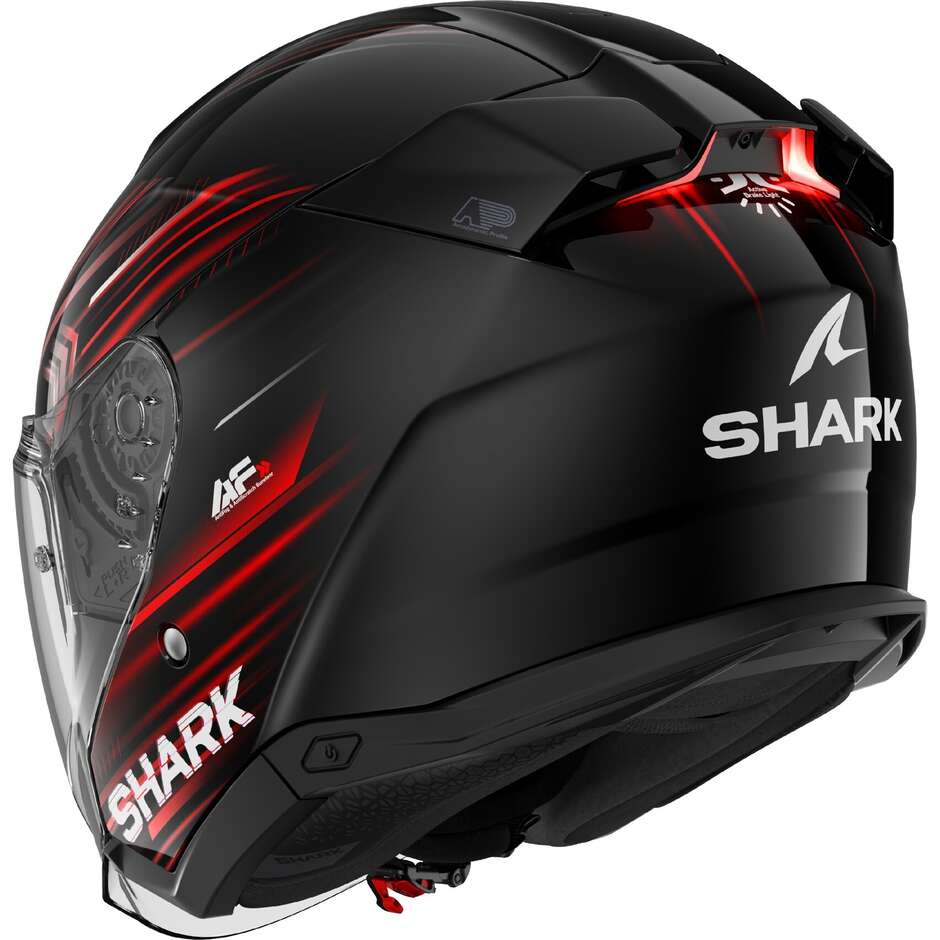 Shark SKWAL i3 JET LIGHT-BLUR Jet Motorradhelm Schwarz Rot Weiß