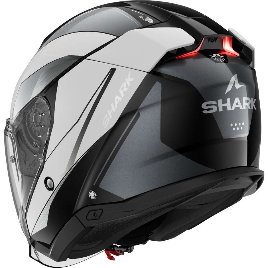 Shark SKWAL i3 JET MEKARIUM Jet Motorcycle Helmet Black Chrome White