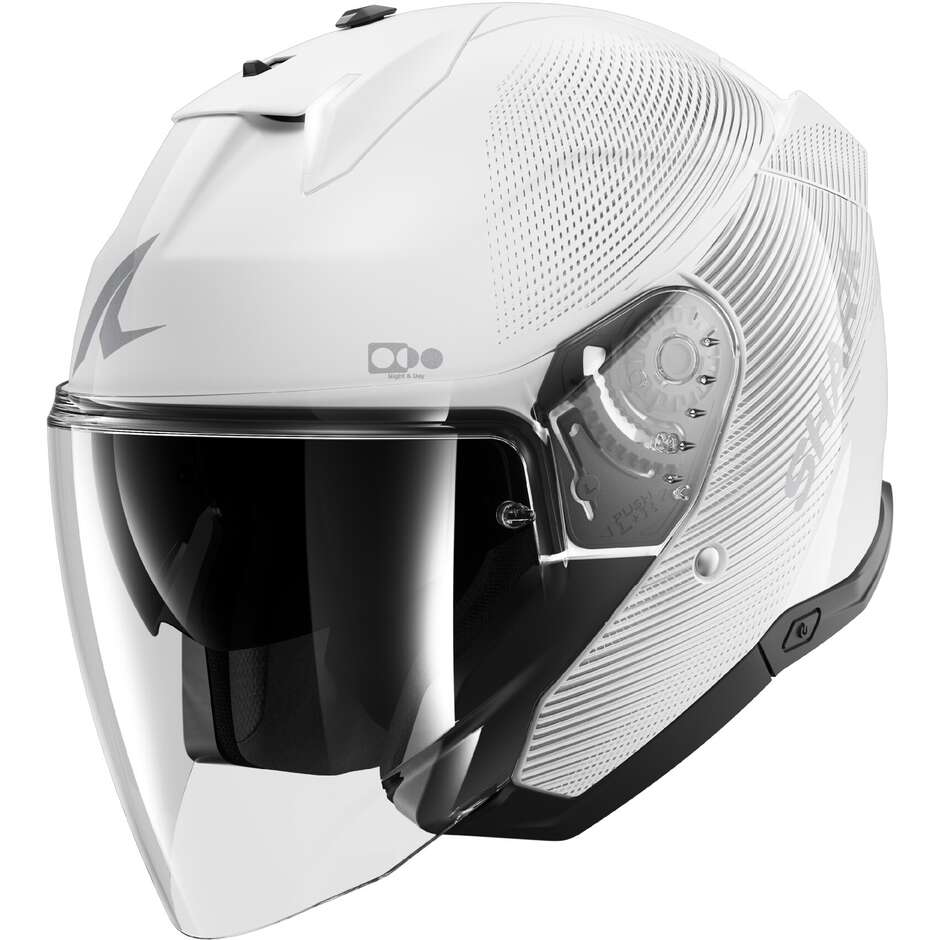 Shark SKWAL i3 JET SP LYNE Jet Motorradhelm Weiß Silber