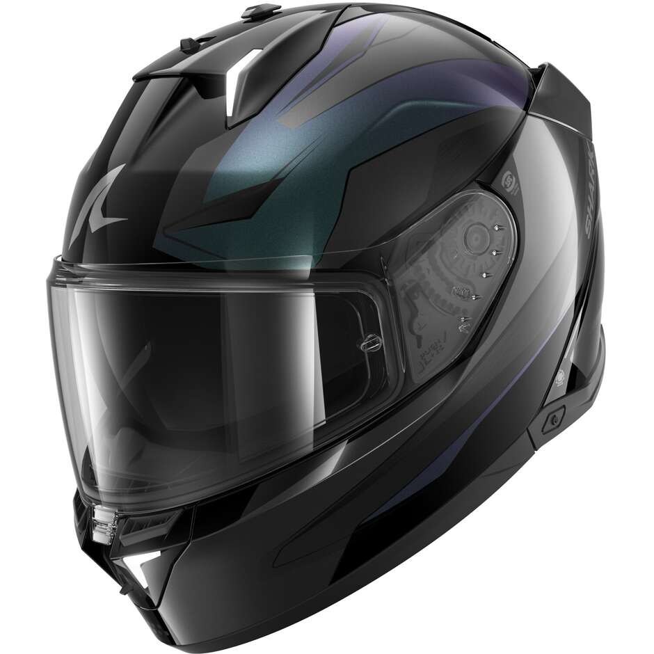 Shark SKWAL i3 MEKARIUM Integralhelm für Motorräder, Schwarz/Caleon/Anthrazit