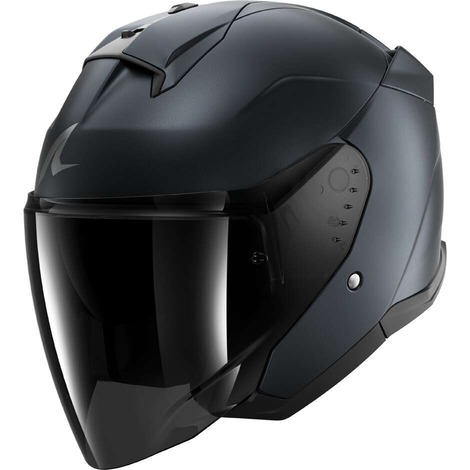 Shark SKWAL JET DARK SHADOW Jet Motorradhelm Matt Stahlblau