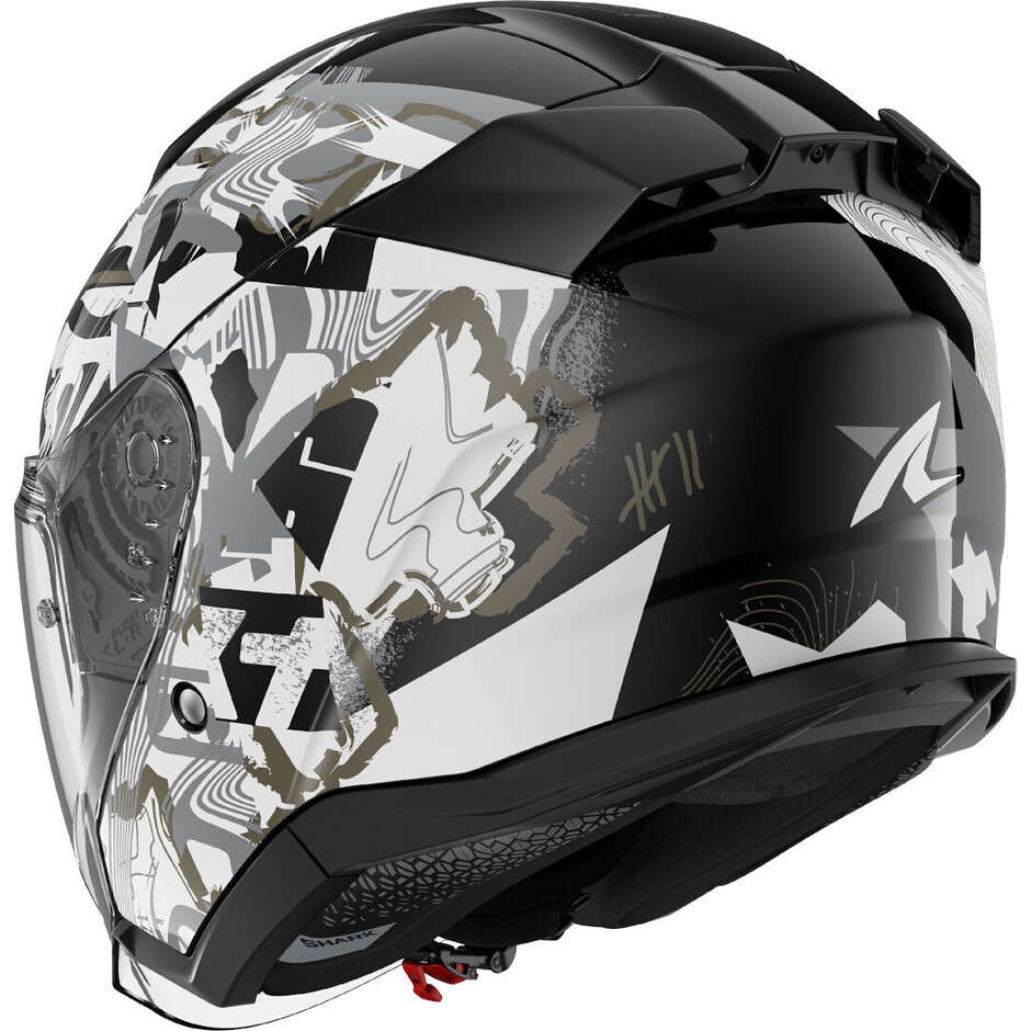 Shark SKWAL JET PRANZ Jet Motorcycle Helmet Black White Gold