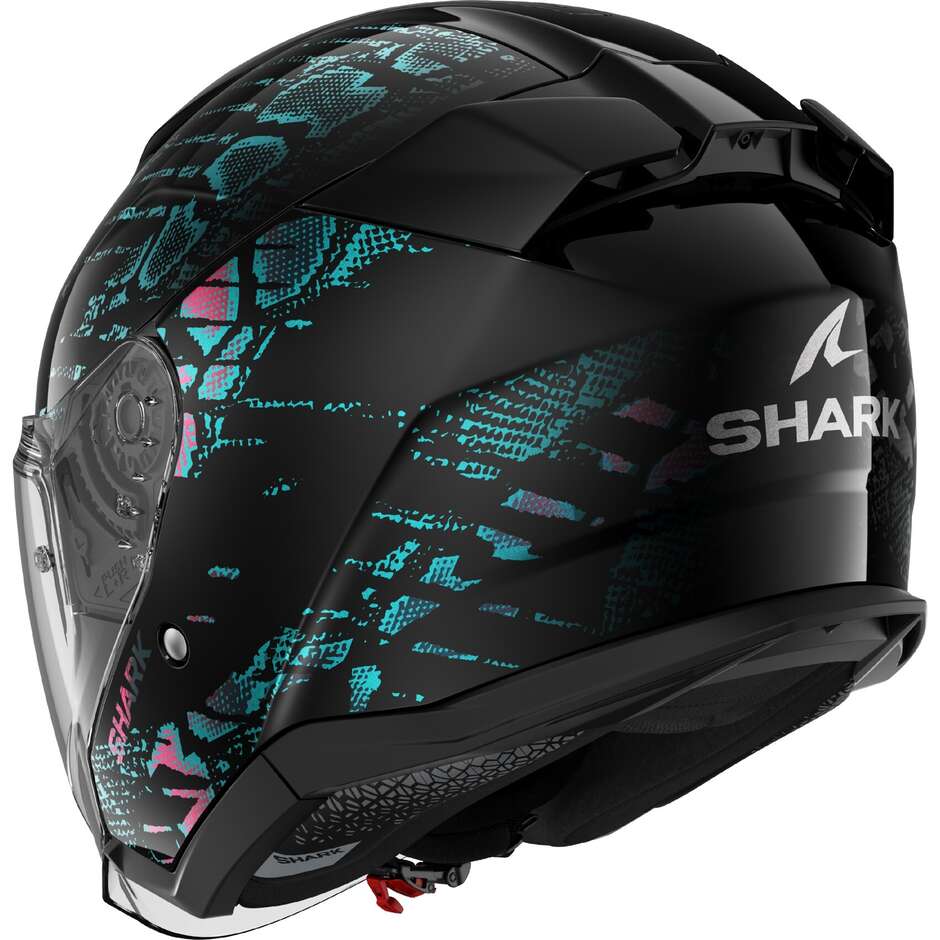 Shark SKWAL JET REPTAIA Jet Motorradhelm Schwarz Lila Glitzer