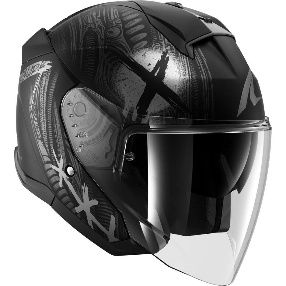 Shark SKWAL JET SHIEVER Jet-Motorradhelm, Matt Schwarz Anthrazit Silber