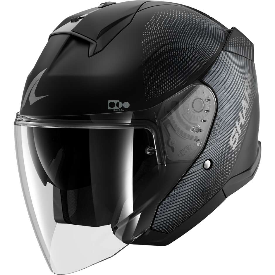 Shark SKWAL JET SP LYNE Mat Black Anthracite Jet Motorcycle Helmet