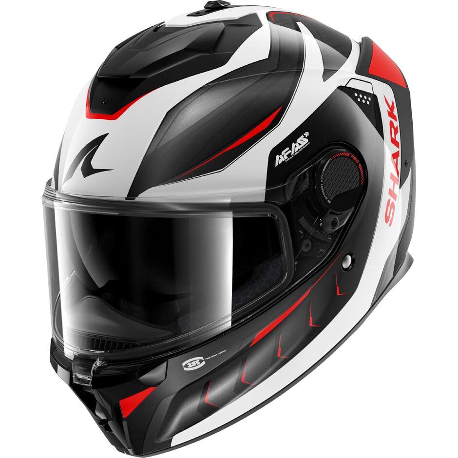 Shark SPARTAN GT PRO CARBON MEKARIUM Carbon Silver Red Full Face Motorcycle Helmet