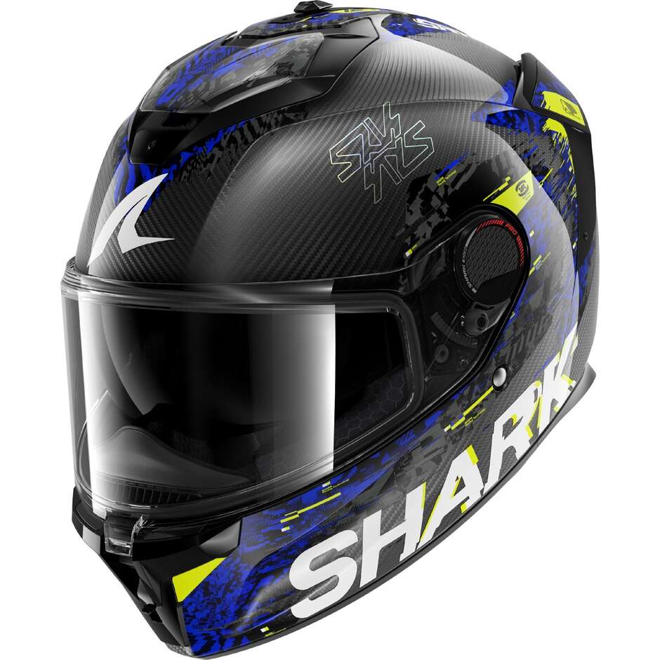 Shark SPARTAN GT PRO CARBON SPEED-VIB Carbon Anthrazitblauer Integral-Motorradhelm