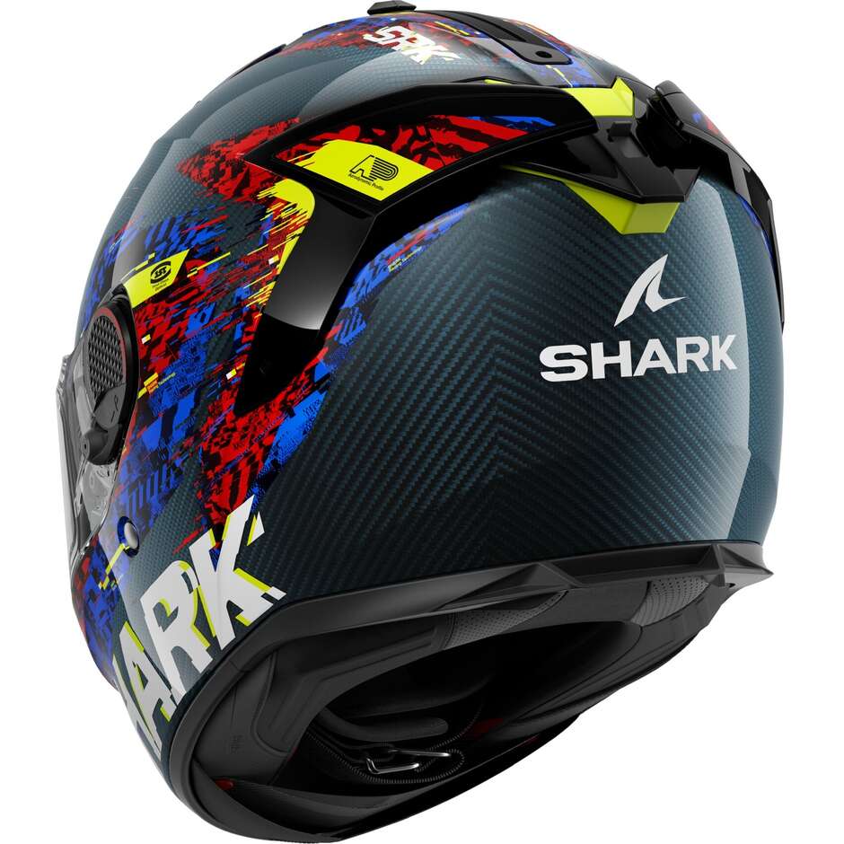 Shark SPARTAN GT PRO CARBON SPEED-VIB Full Face Motorcycle Helmet Carbon Blue Red