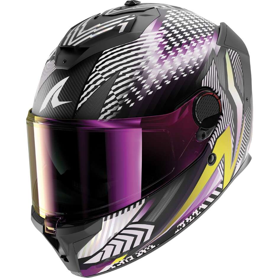 Shark SPARTAN GT PRO CARBON STHYR Carbon Purple Chrome Full Face Motorcycle Helmet