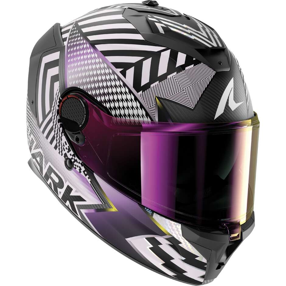 Shark SPARTAN GT PRO CARBON STHYR Carbon Purple Chrome Full Face Motorcycle Helmet