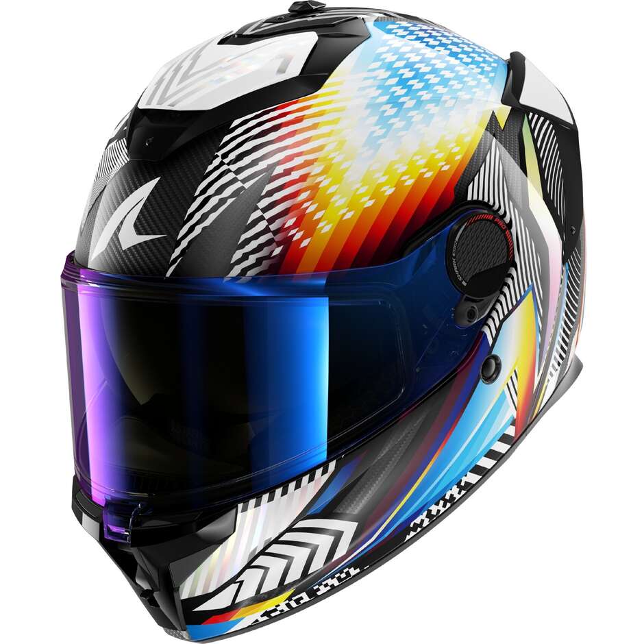 Shark SPARTAN GT PRO CARBON STHYR Full Face Motorcycle Helmet Carbon White Chrome