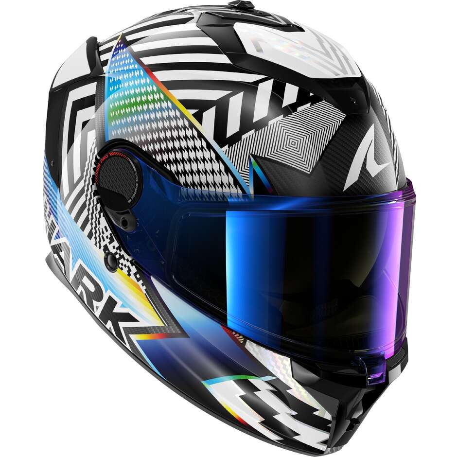 Shark SPARTAN GT PRO CARBON STHYR Full Face Motorcycle Helmet Carbon White Chrome